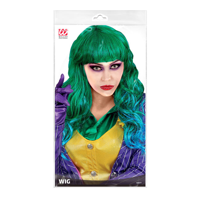 Perruque d'Halloween Vert Dames Joker