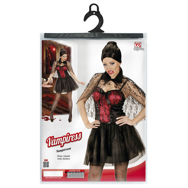 Robe d'Halloween Rouge Noir Dames Vamoose Court