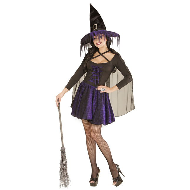 Robe d'Halloween Noir Violet Sorcière