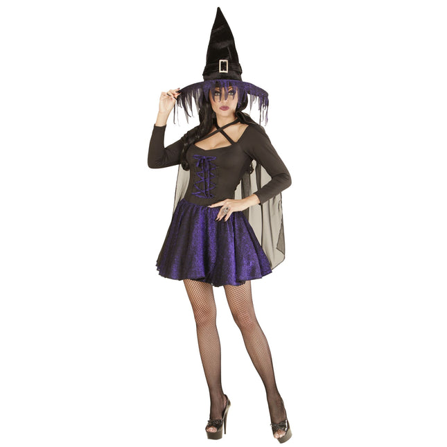 Robe d'Halloween Noir Violet Sorcière
