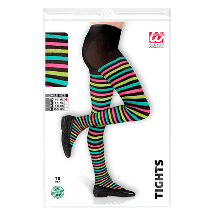 Collants colorés rayés pour enfants