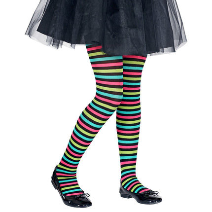 Collants colorés rayés pour enfants