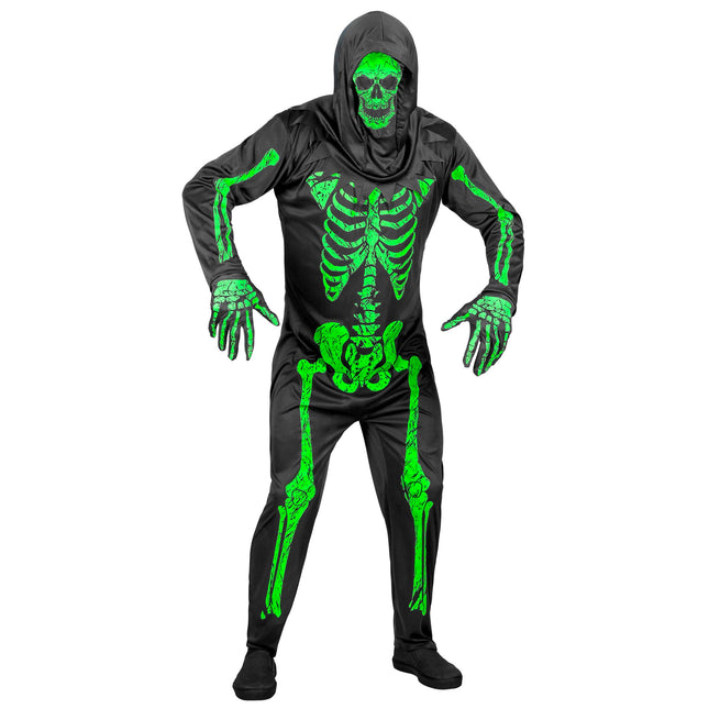 Costume de squelette Hommes Néon 3 pièces