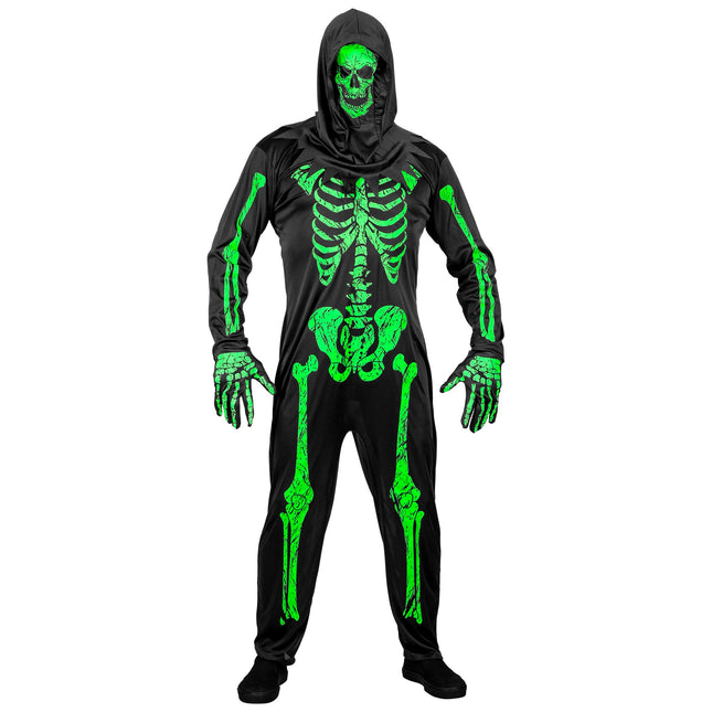 Costume de squelette Hommes Néon 3 pièces