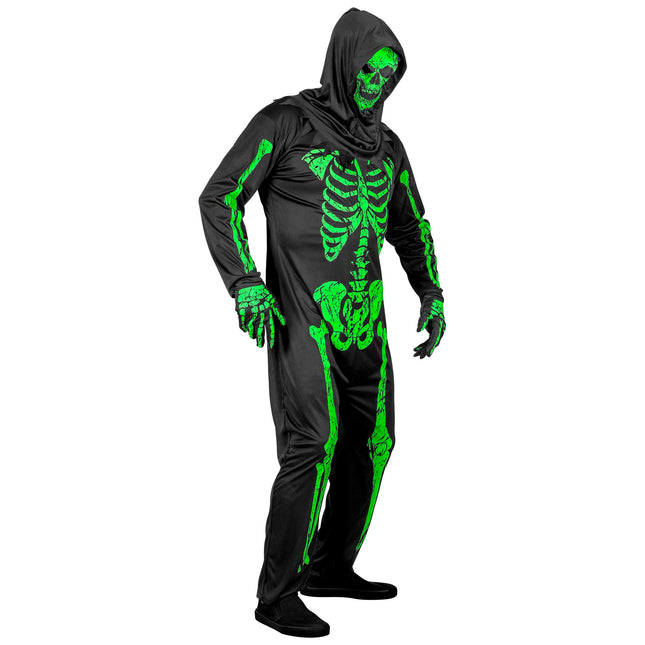 Costume de squelette Hommes Néon 3 pièces