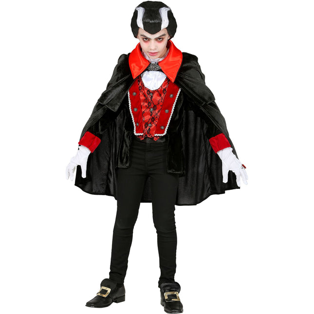 Costume d'Halloween Noir Rouge Garçon Vampire