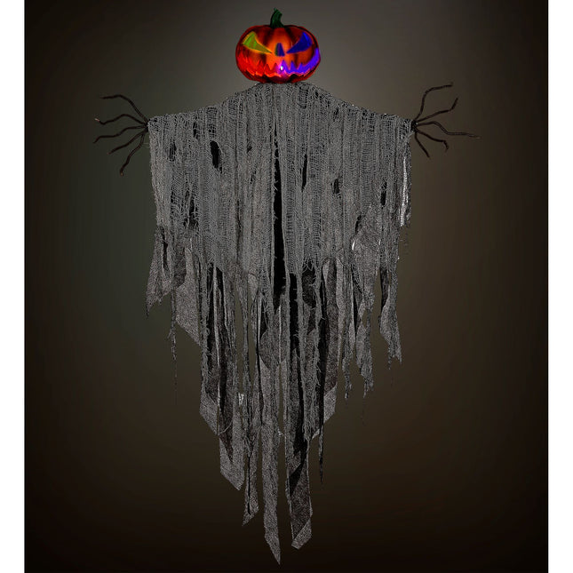 Poupée d'Halloween épouvantail avec yeux clignotants 1.52m
