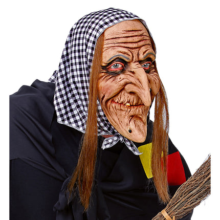 Masque d'Halloween Sorcière avec cheveux
