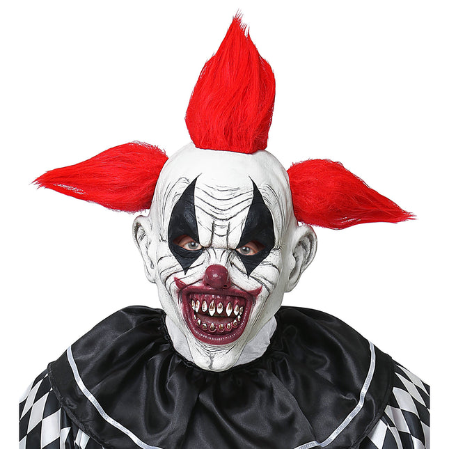 Masque d'Halloween Clown Rouge Blanc