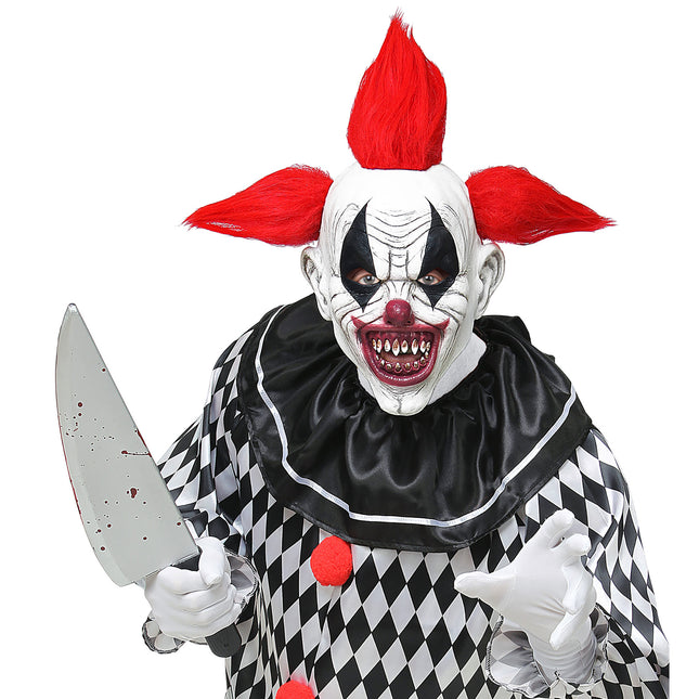 Masque d'Halloween Clown Rouge Blanc