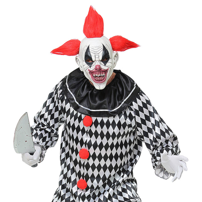 Masque d'Halloween Clown Rouge Blanc