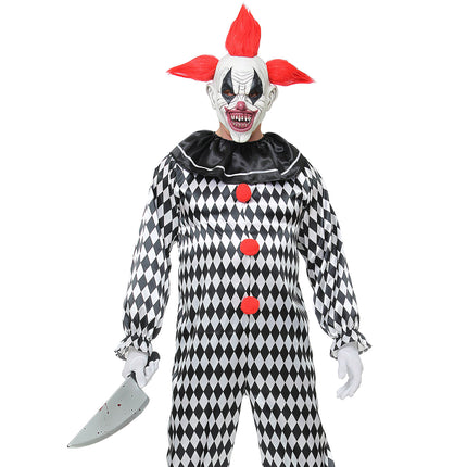 Masque d'Halloween Clown Rouge Blanc