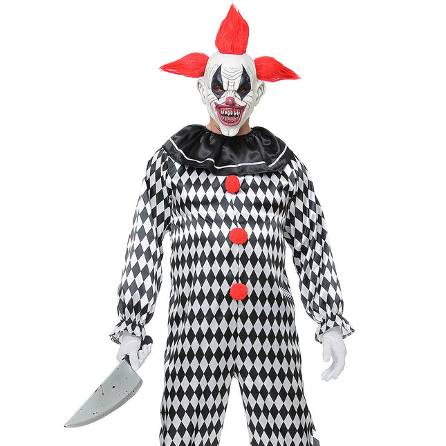 Masque d'Halloween Clown Rouge Blanc