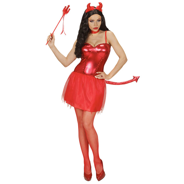 Robe d'Halloween Rouge Dames Diable 3 pièces