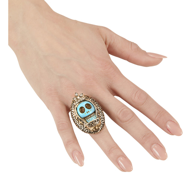 Bague d'Halloween Crâne bleu