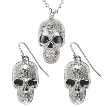 Ensemble d'accessoires d'Halloween crâne argenté 3 pièces