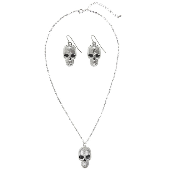 Ensemble d'accessoires d'Halloween crâne argenté 3 pièces