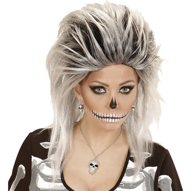 Ensemble d'accessoires d'Halloween crâne argenté 3 pièces