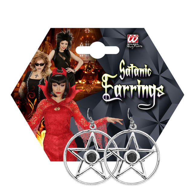 Boucles d'oreilles Halloween Argent Satan