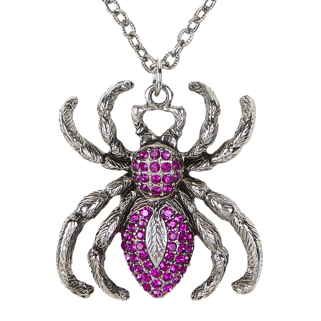 Collier d'Halloween Araignée mauve