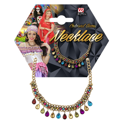 Collier de pierres colorées