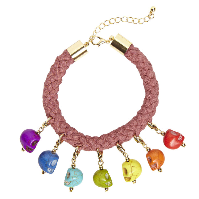 Bracelet Halloween crânes colorés