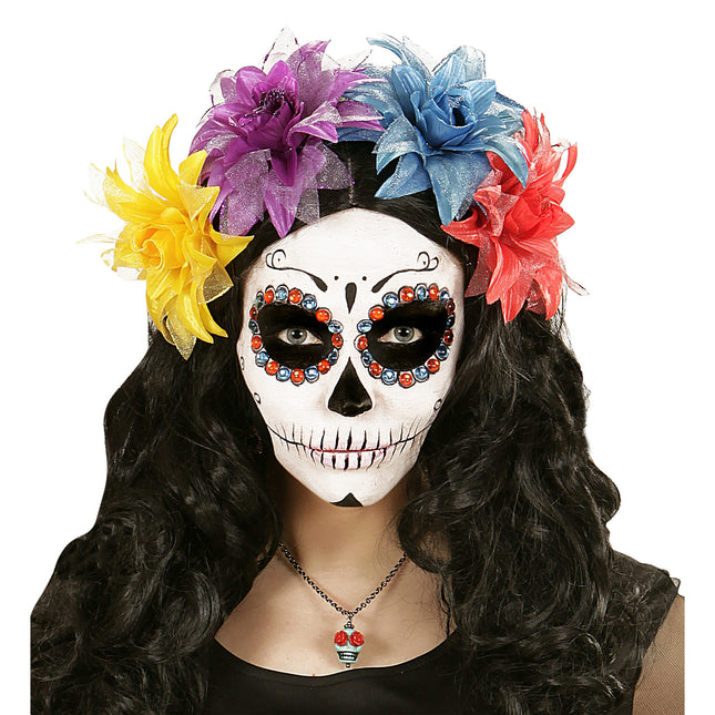 Collier d'Halloween Crâne coloré