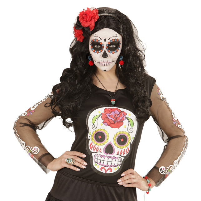 Collier d'Halloween Crâne coloré