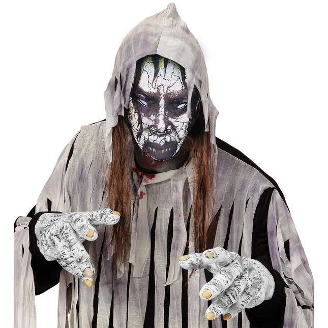 Masque d'Halloween Gris Poussière de Zombie