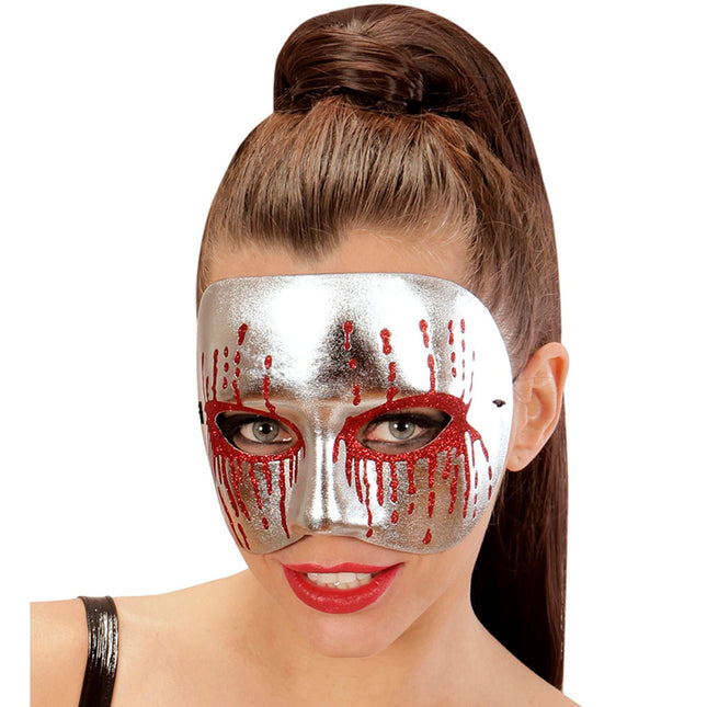 Masque d'Halloween Psychopathe argenté
