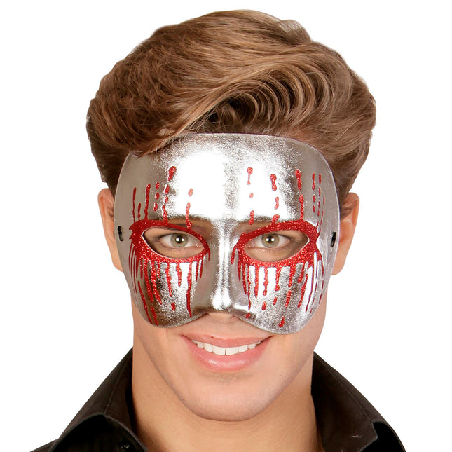 Masque d'Halloween Psychopathe argenté