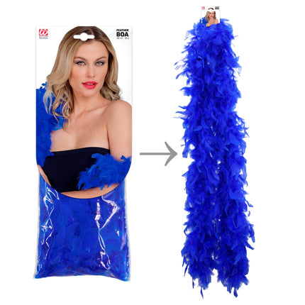 Plumes de boa bleu 1.8m