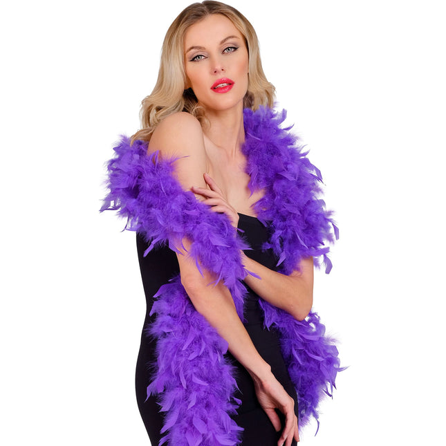 Plumes de boa violet 1.8m