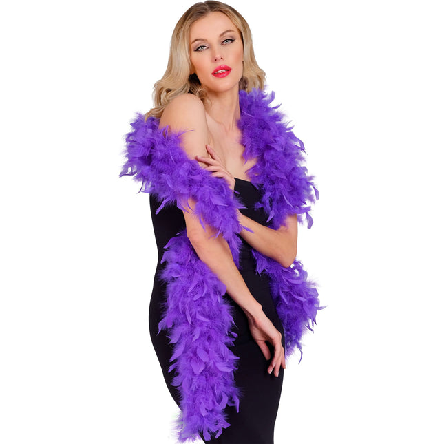 Plumes de boa violet 1.8m