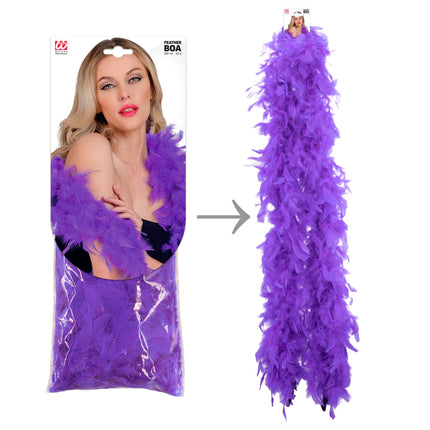Plumes de boa violet 1.8m