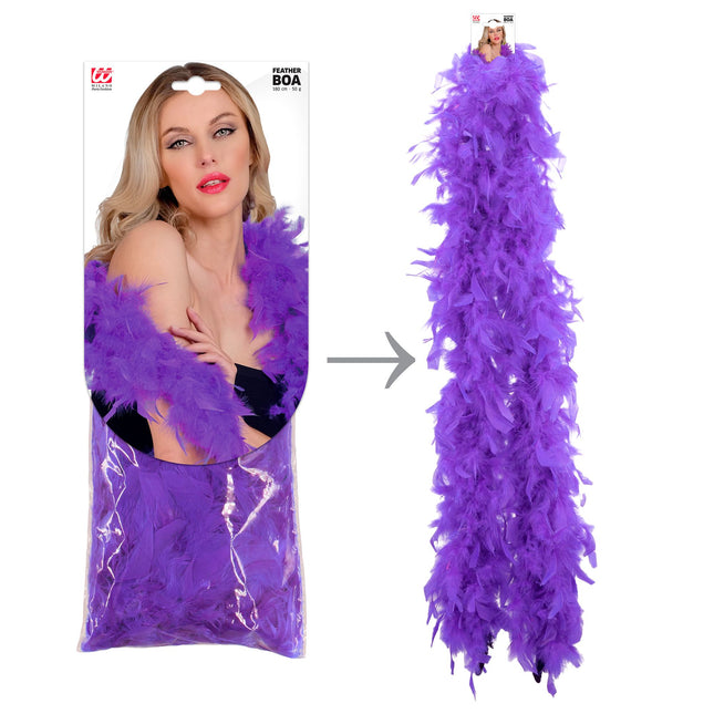 Plumes de boa violet 1.8m