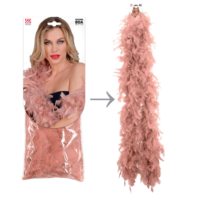 Plumes de boa rose clair 1.8m