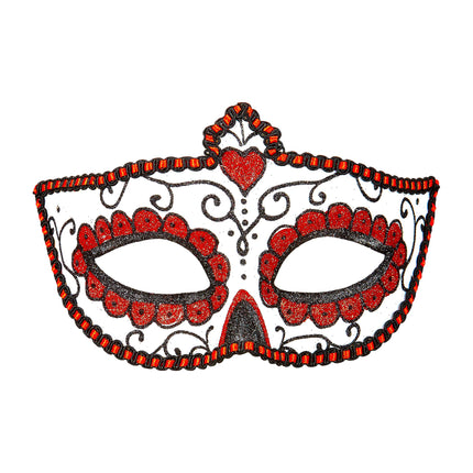 Masque pour les yeux Dia De Los Muertos Rouge