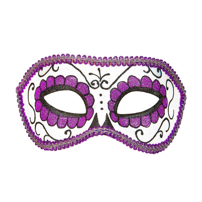 Masque pour les yeux Dia De Los Muertos violet
