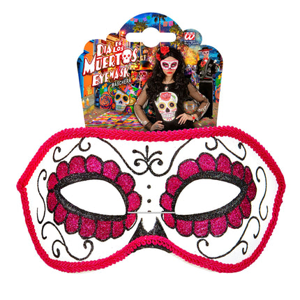 Masque pour les yeux Dia De Los Muertos Rose