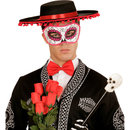 Masque pour les yeux Dia De Los Muertos Rose
