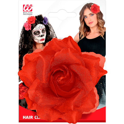 Fleur de cheveux rouge