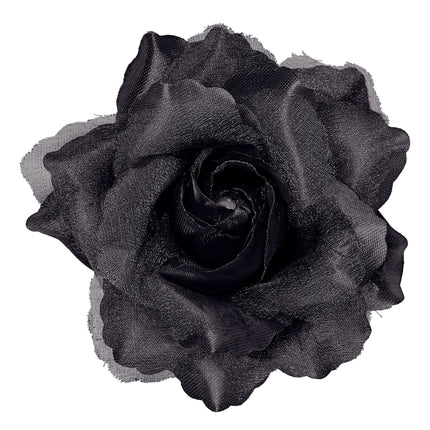 Fleur de cheveux noire