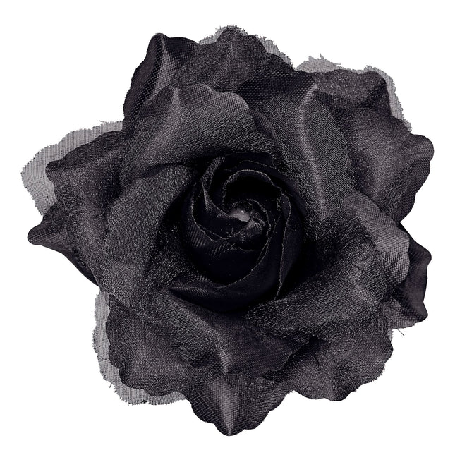 Fleur de cheveux noire