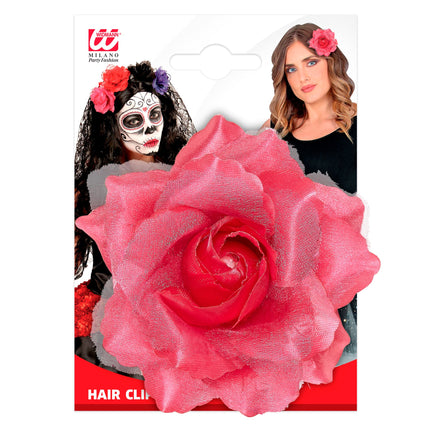 Fleur de cheveux rose