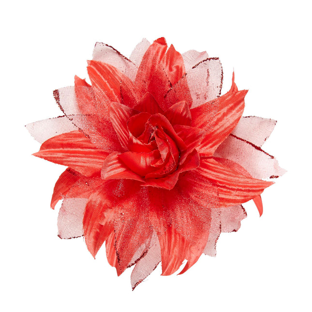 Fleur de cheveux rouge