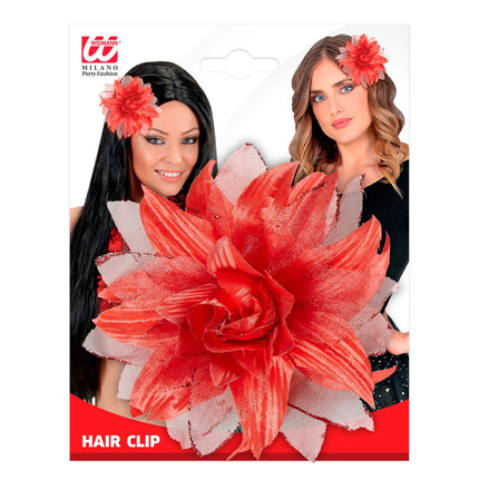 Fleur de cheveux rouge
