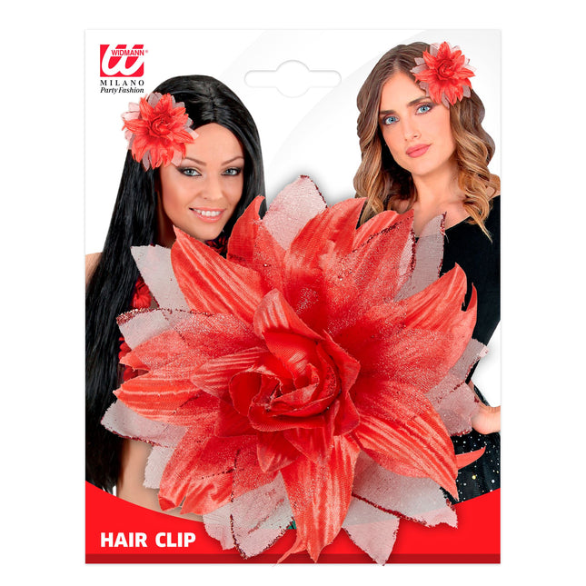 Fleur de cheveux rouge