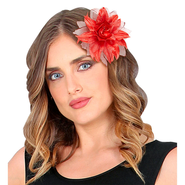 Fleur de cheveux rouge