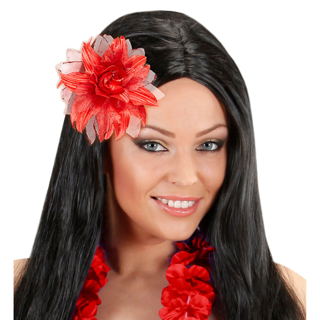 Fleur de cheveux rouge